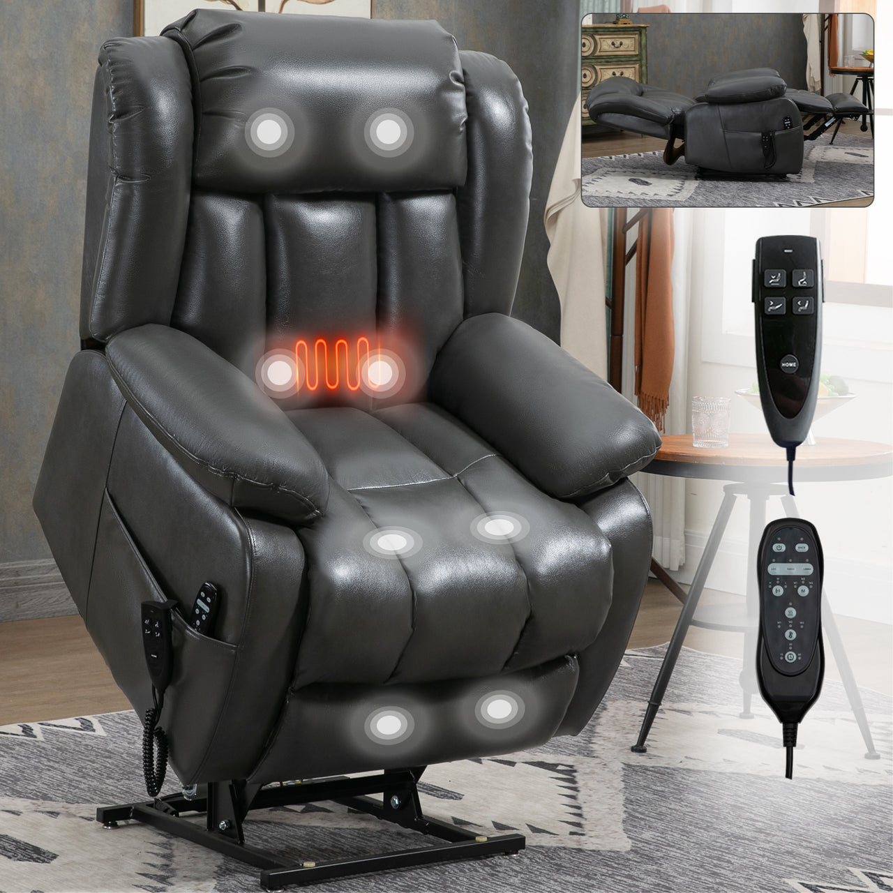 COZYLift 36" Recliner with Heat Massage - 5516