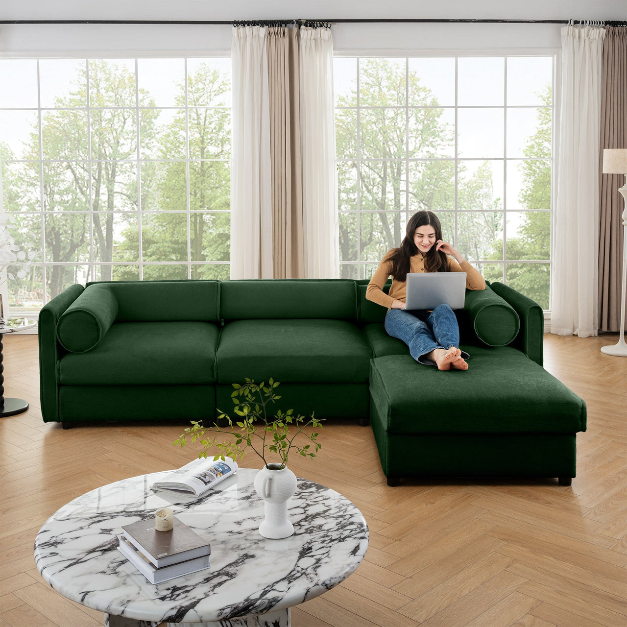 LAUREL 109" Sofa With 1 Ottoman