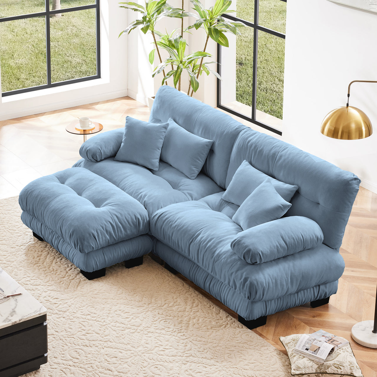 KIT 95" Loveseat With 1 Ottoman