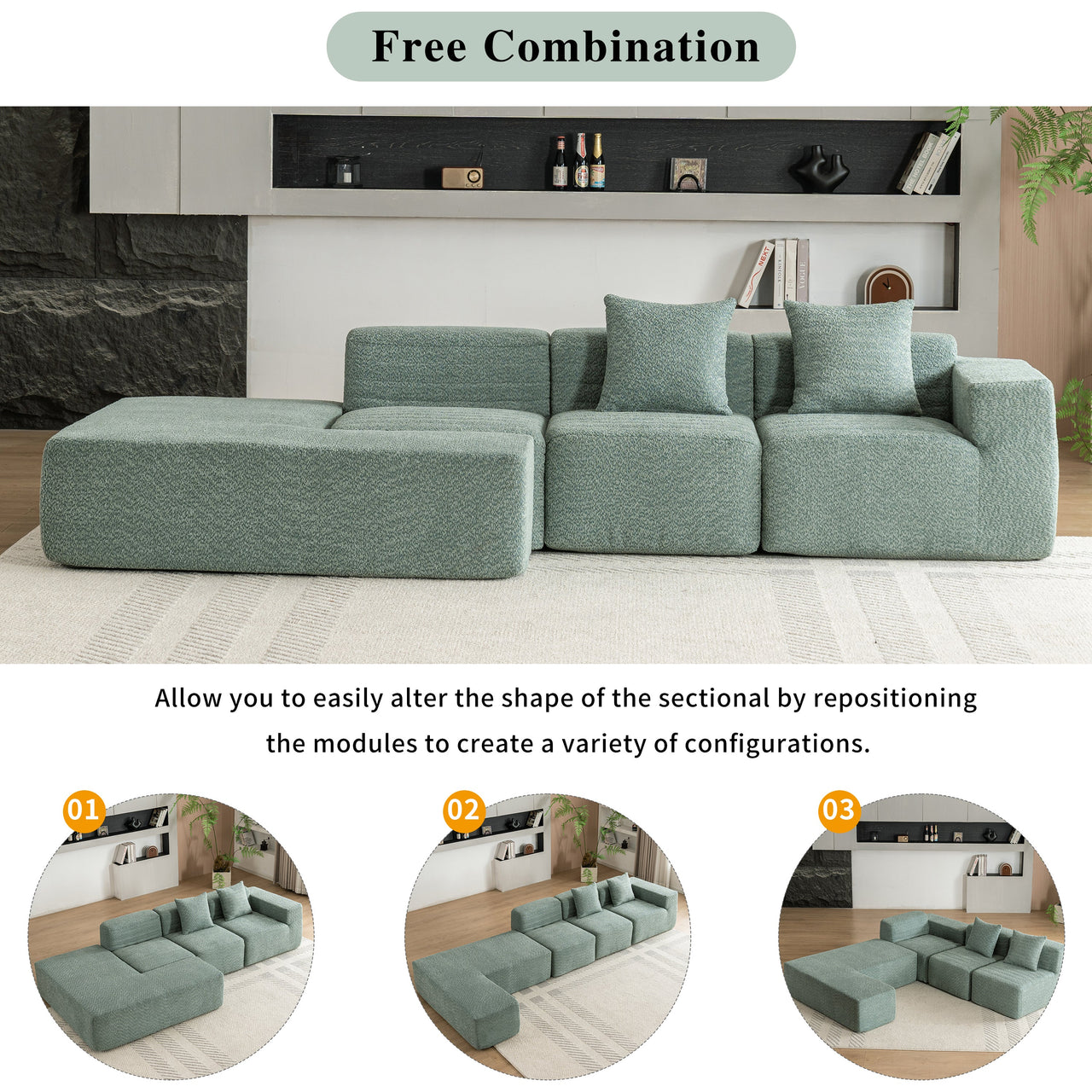 MORVIXA 117" Sectional Sofa