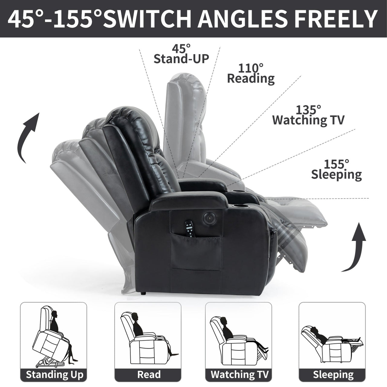 COZYLift 40" Recliner with Heat Massage - 0988