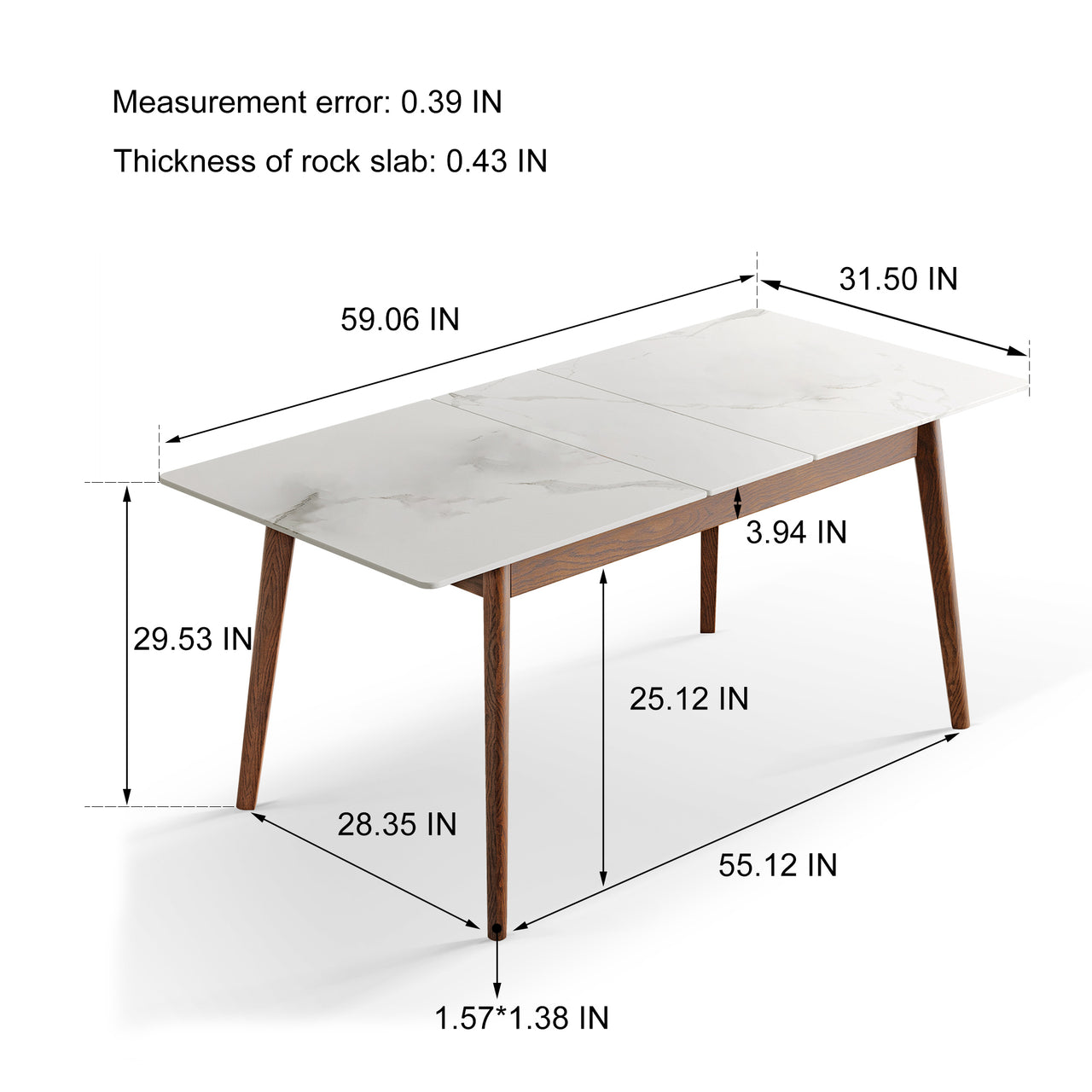 PRAVIX 59" Dining Table