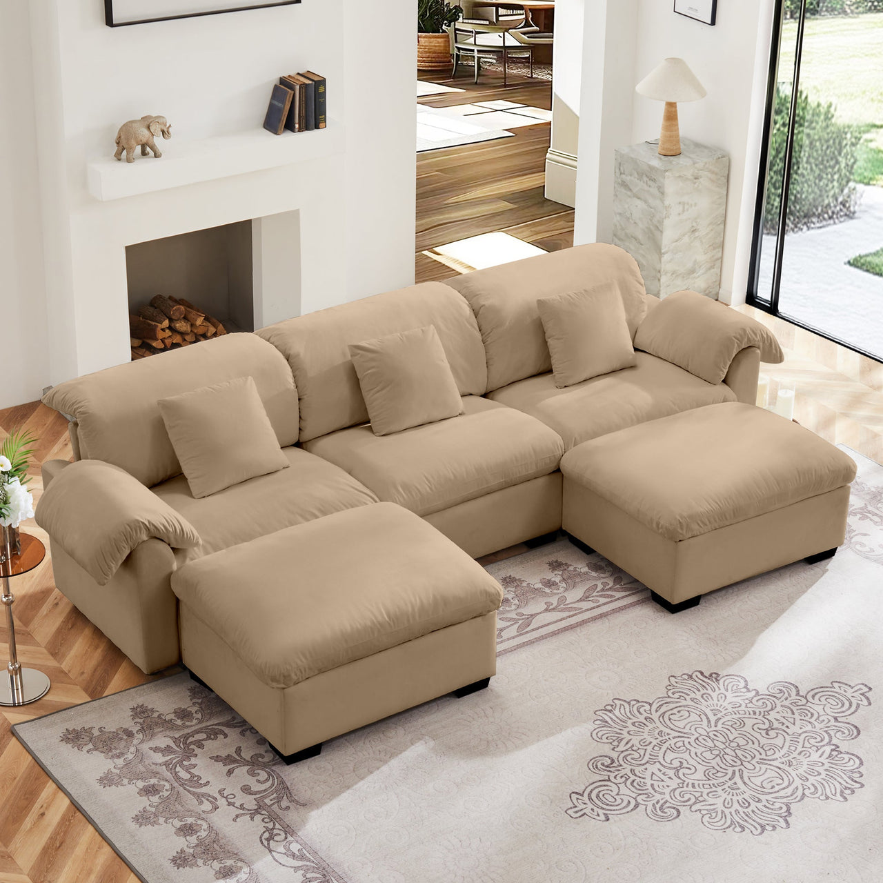 GIANNA 119" Oversize Sofa With 2 Ottoman - Clearance