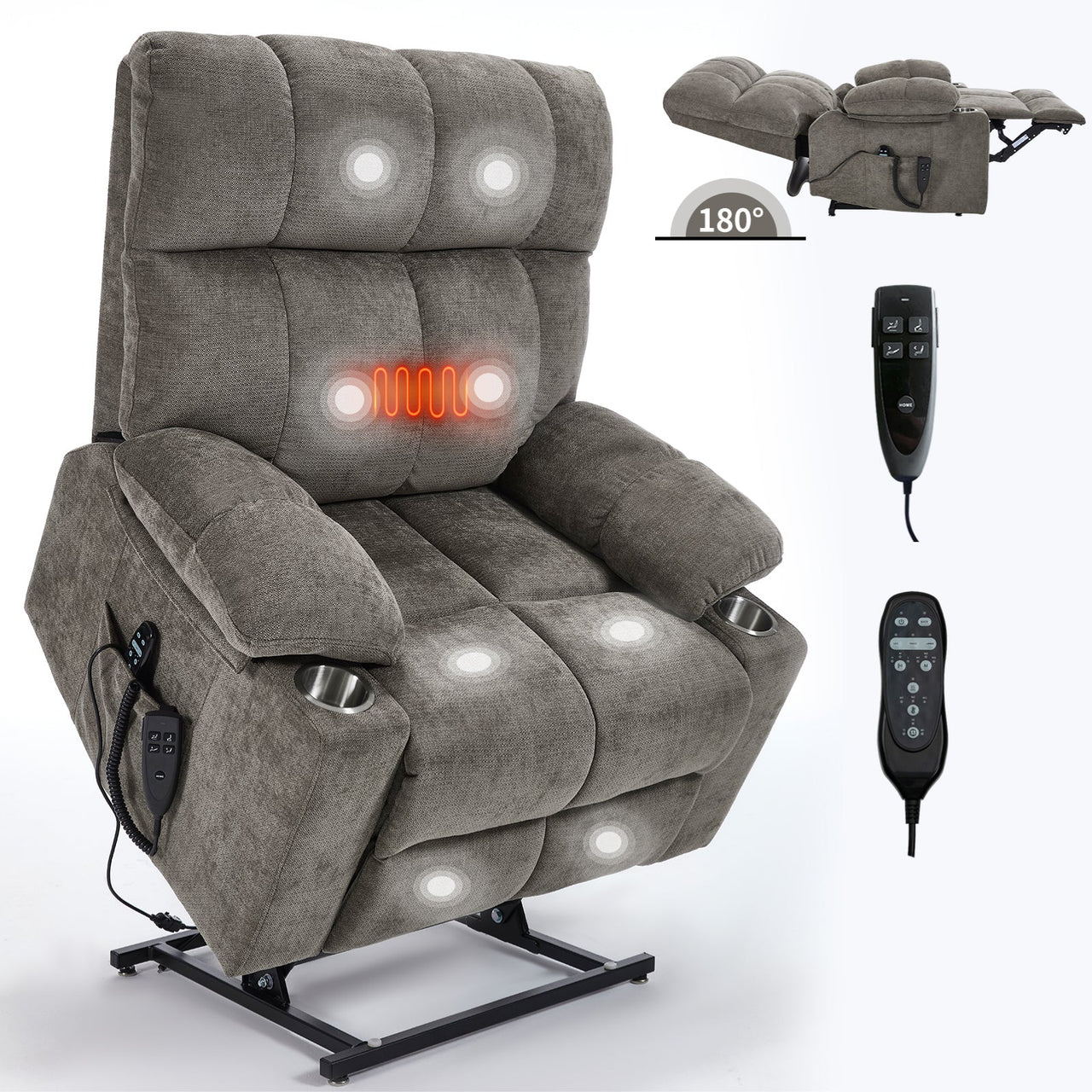 COZYLift 40" Recliner with Heat Massage - 8006