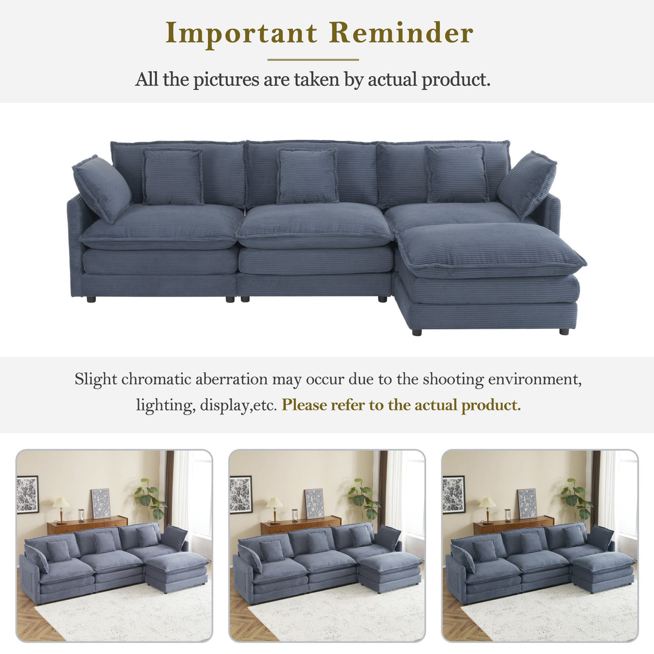 ZENVORIS 113" Sectional Sofa