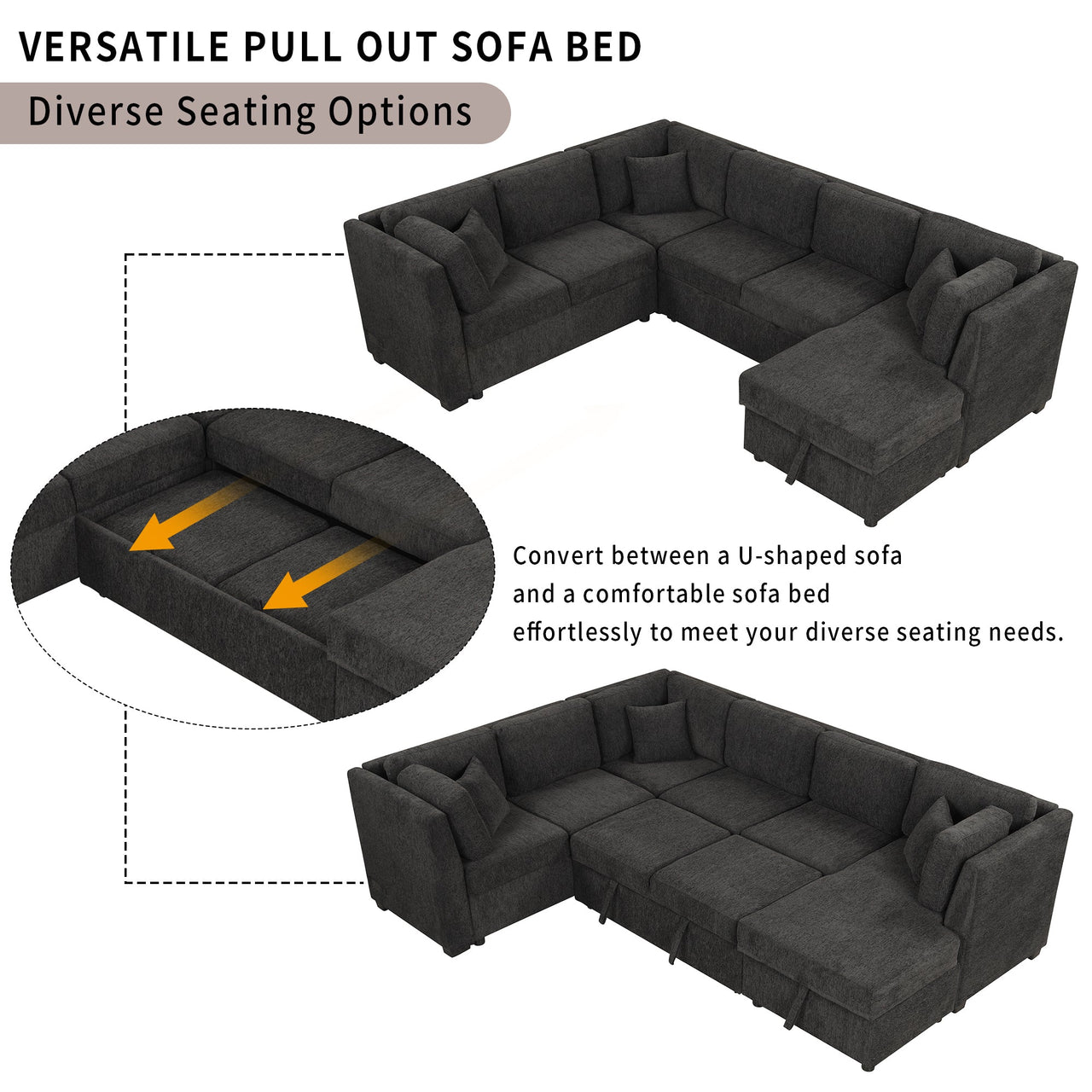 CAVOREX 109" Sectional Sofa