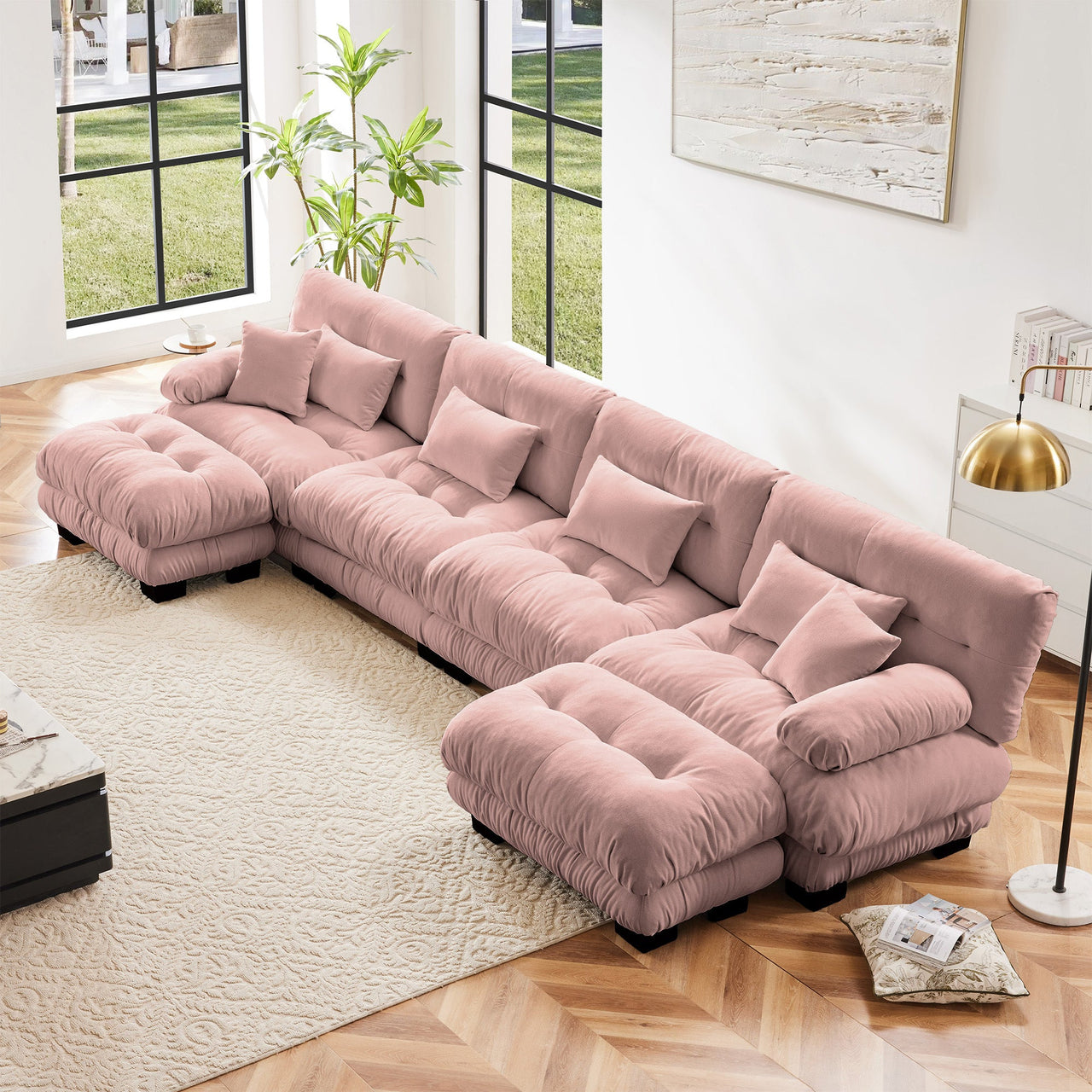 KIT 173" Sofa With 2 Ottomans