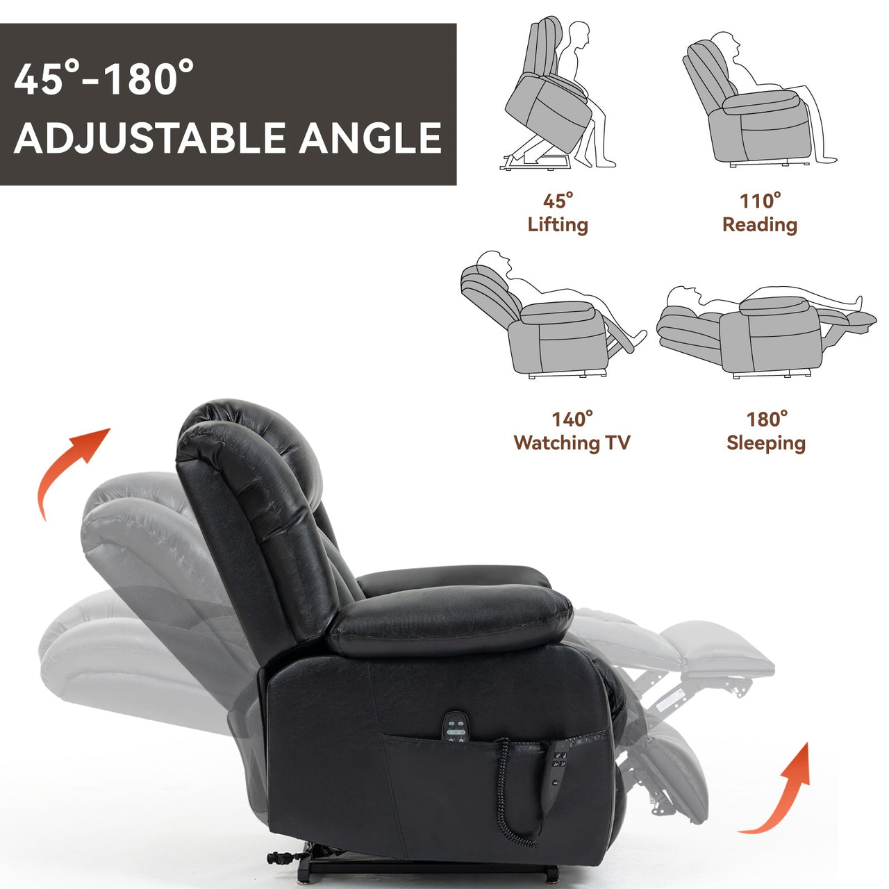 COZYLift 36" Recliner with Heat Massage - 5516