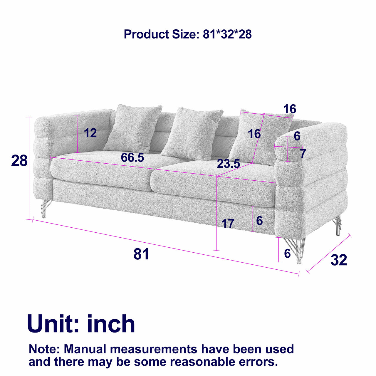 GAVIN 81" Sectional Sofa