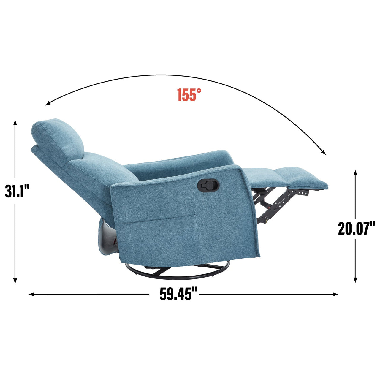 DRENVORIX 27" Recliner with Heat Massage