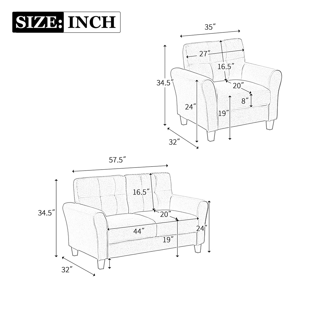 KIERAN Sofa 2+1 Seater