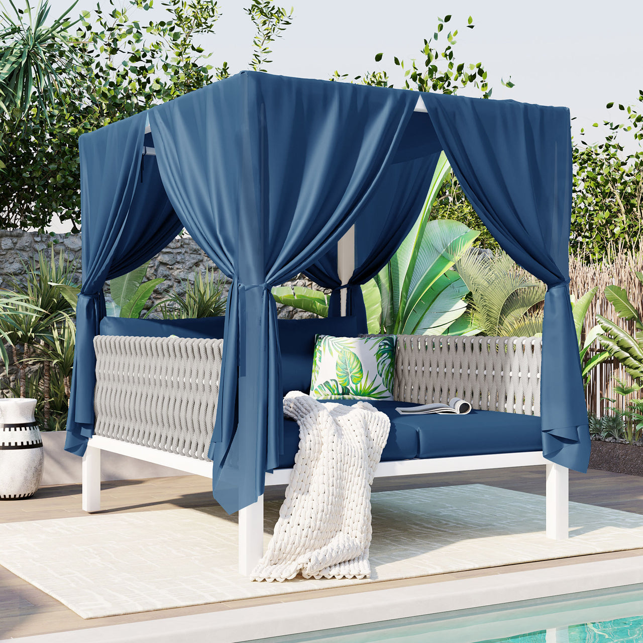 TREXOR 57" Sunbed with Curtains