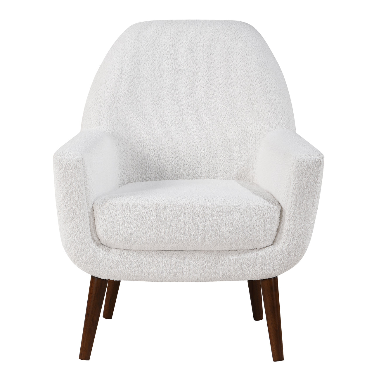 Prince Mid-Century Boucle Arm Chair - Boucle White