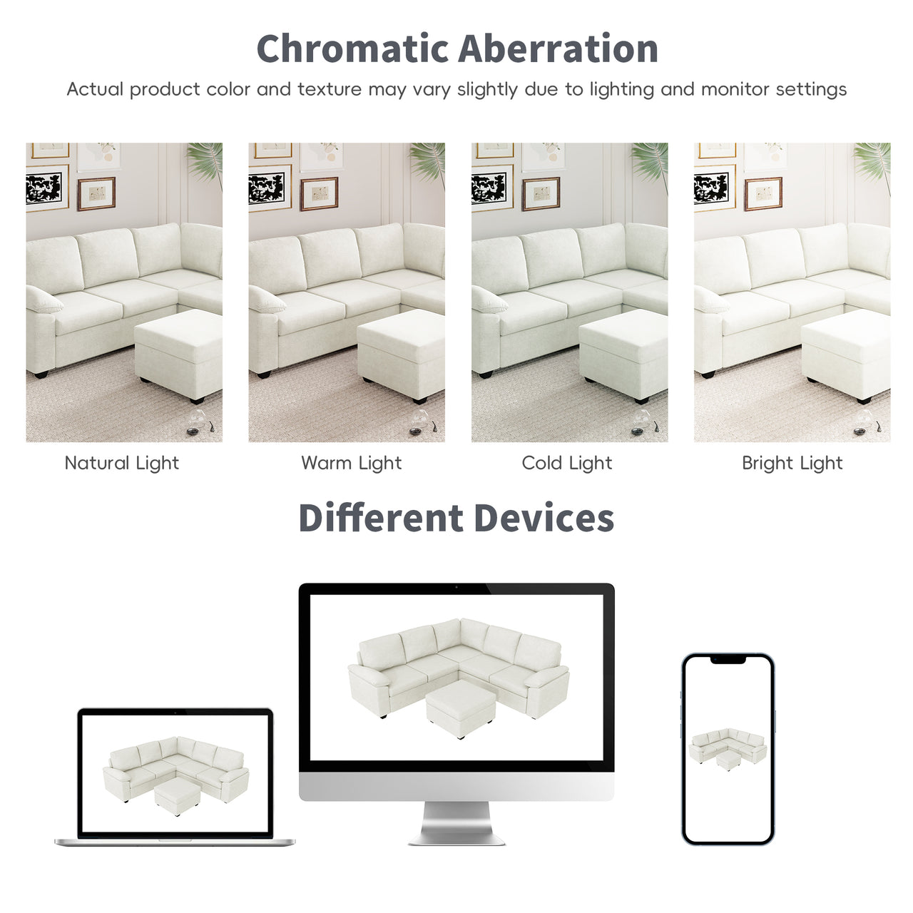 FYLORA 84" Sectional Sofa