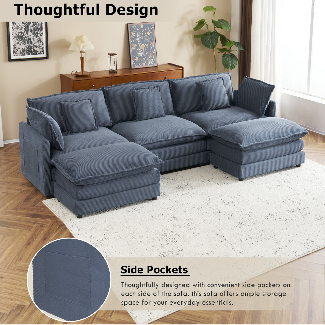 ZENVORIS 113" Sectional Sofa