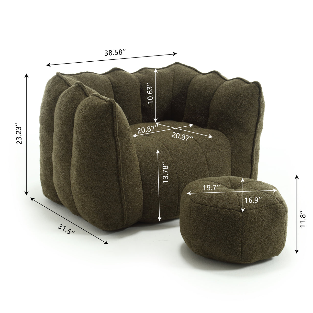 ALINA 42" Bean Bag Chair