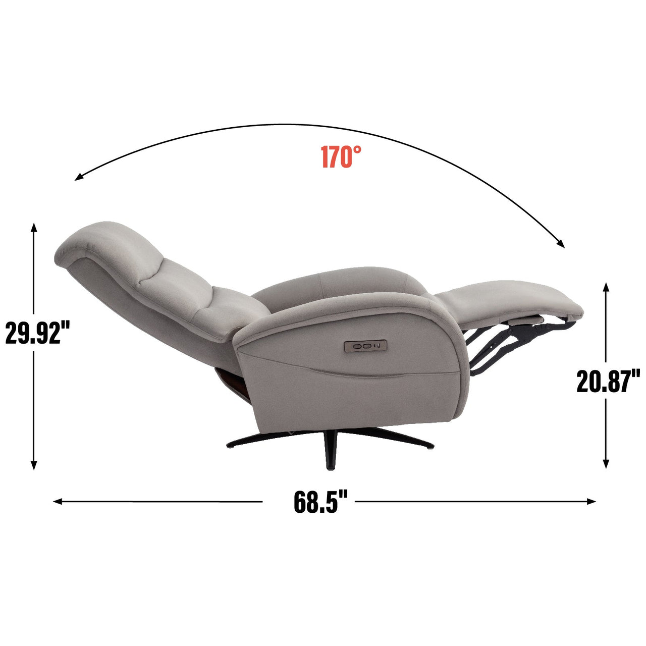 QORVANIX 32" Swivel Recliner Chair