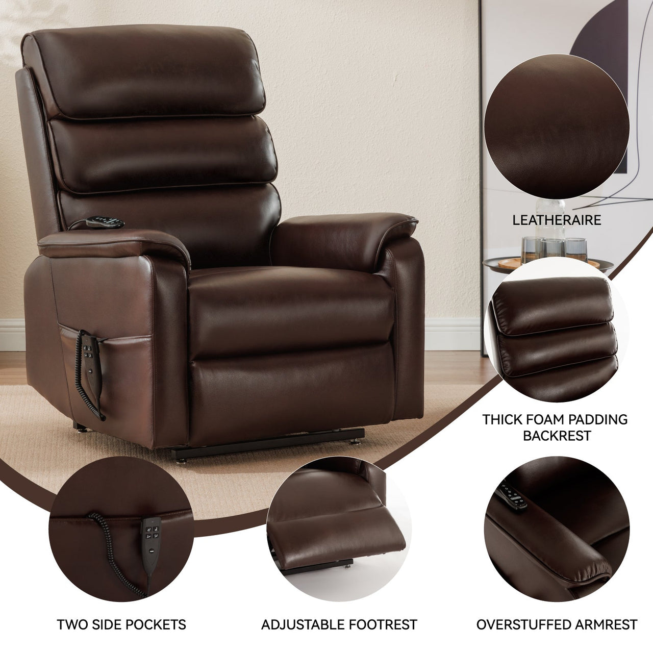 COZYLift 35" Recliner with Heat Massage - 7880