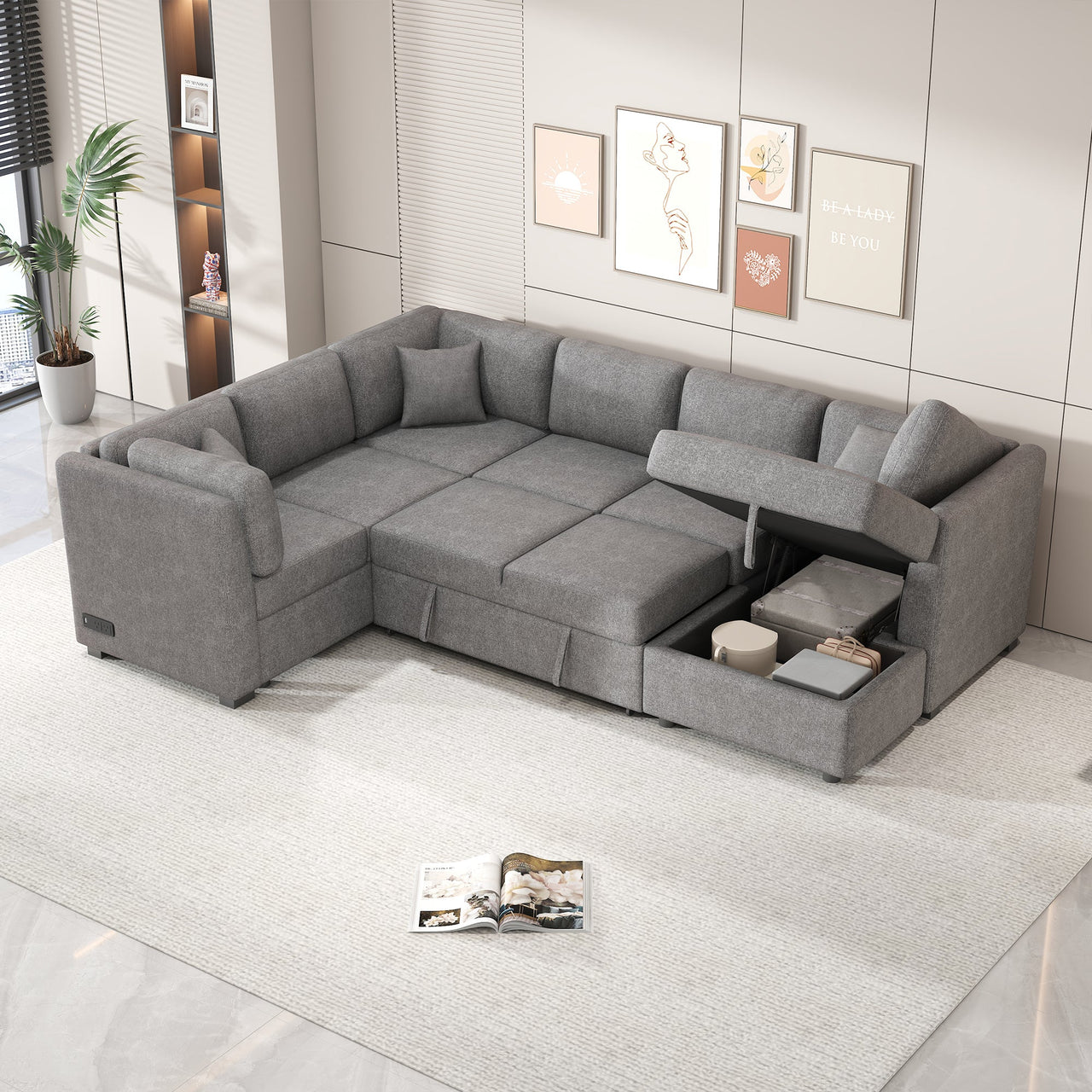 CAVOREX 109" Sectional Sofa