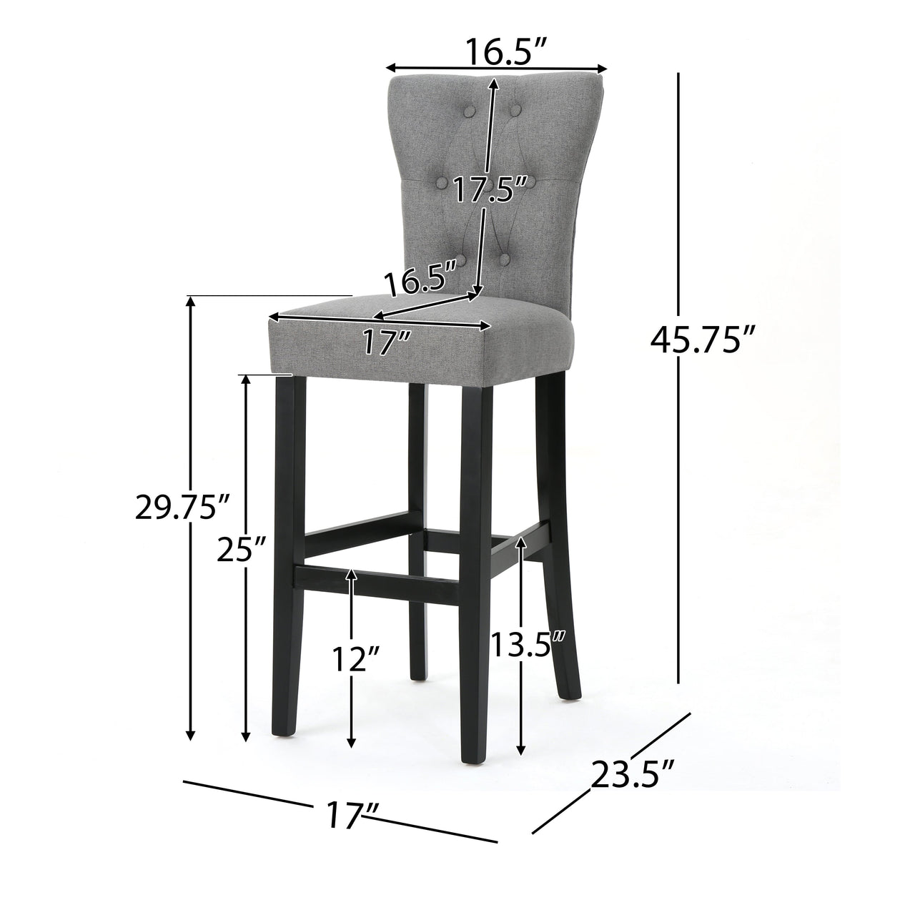 ZYLTOR 18" Barstool Set Of 2