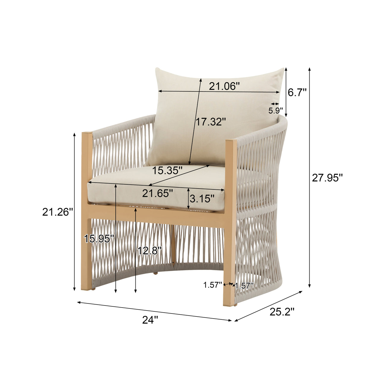 DRENVIX 24" Outdoor Chair