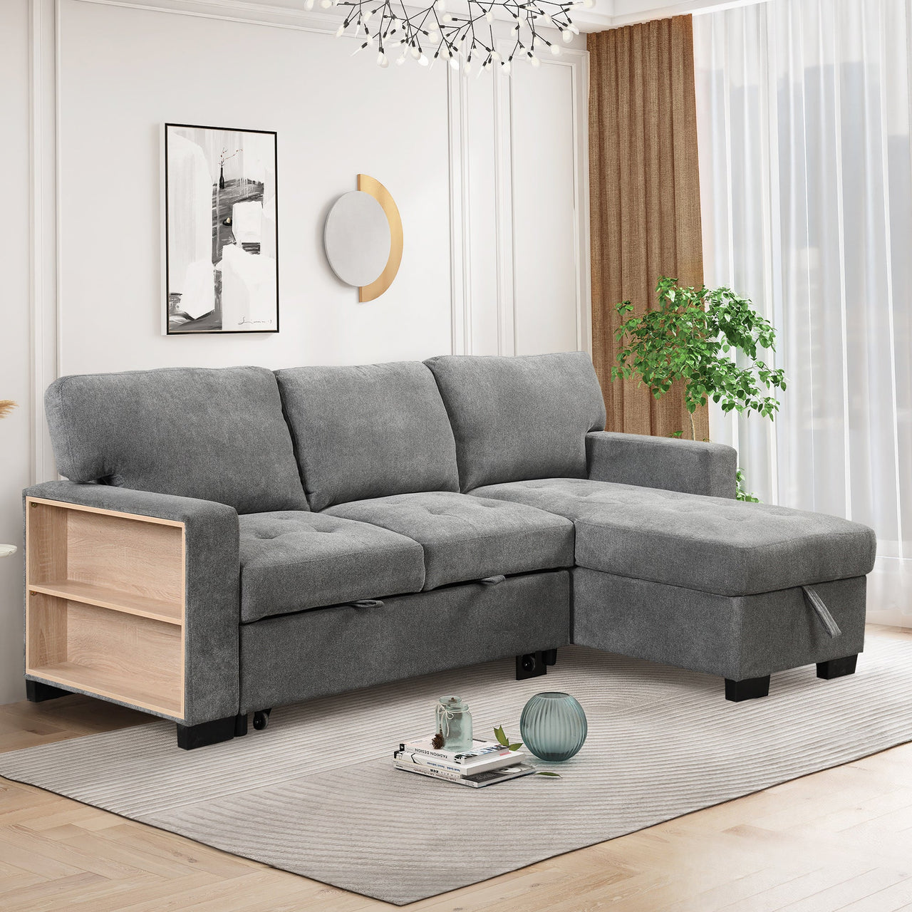 JOVIRAN 85" Sectional Sofa