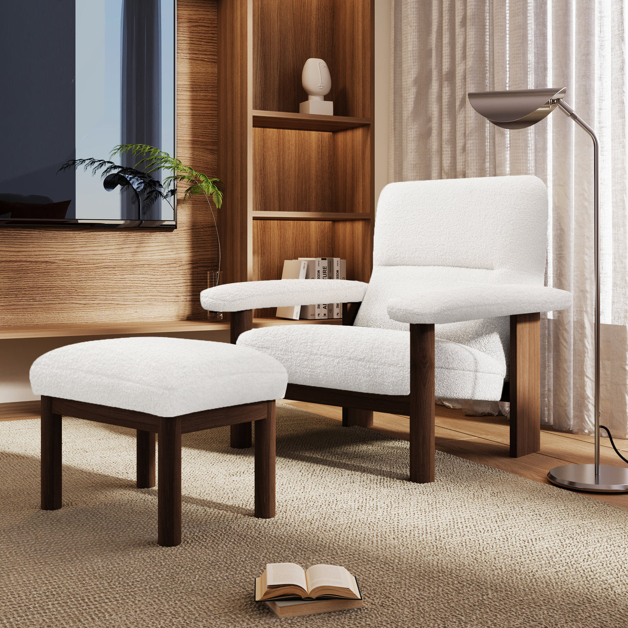 FLYNTER 34" Chair with Ottoman