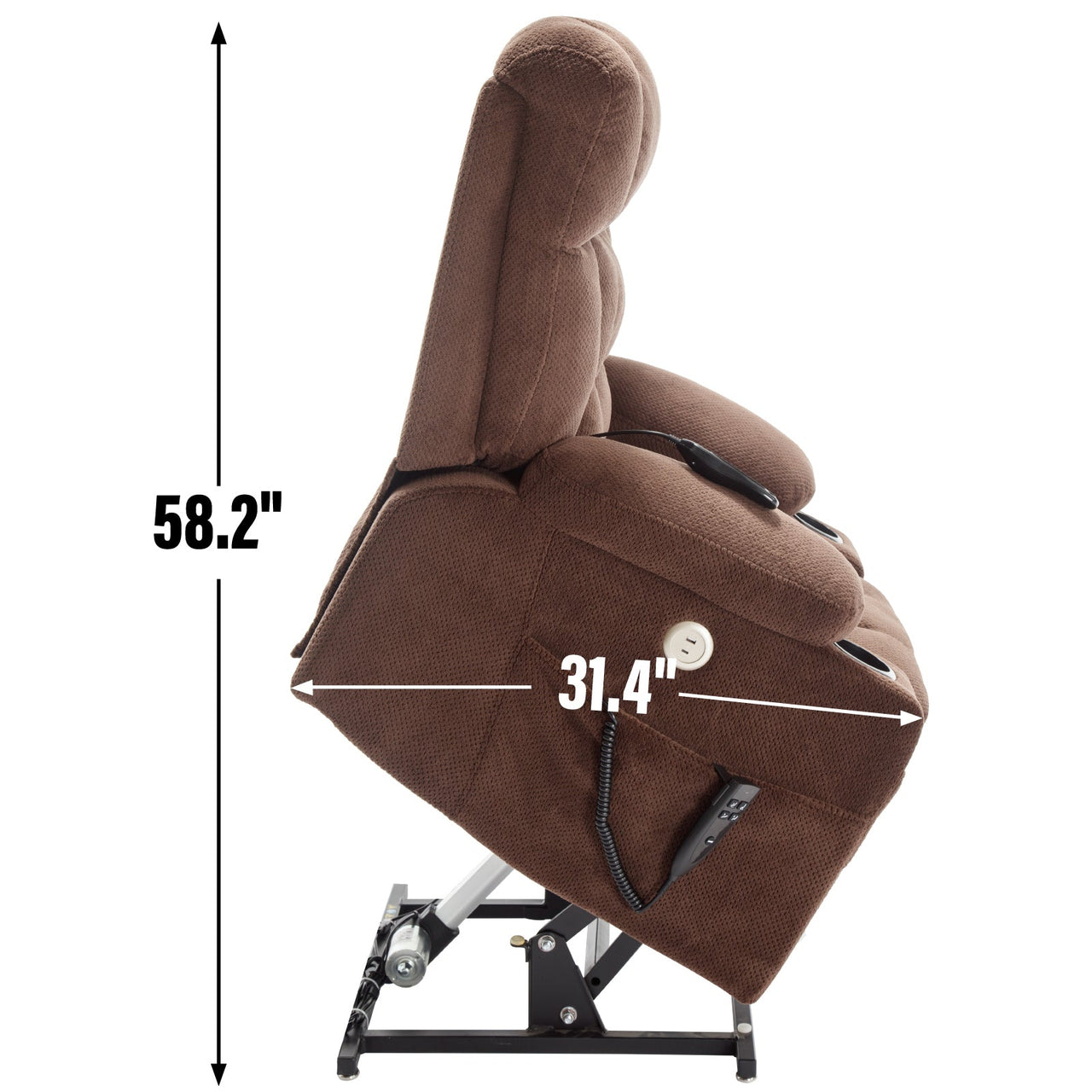 COZYLift 37" Recliner with Heat Massage - 8013