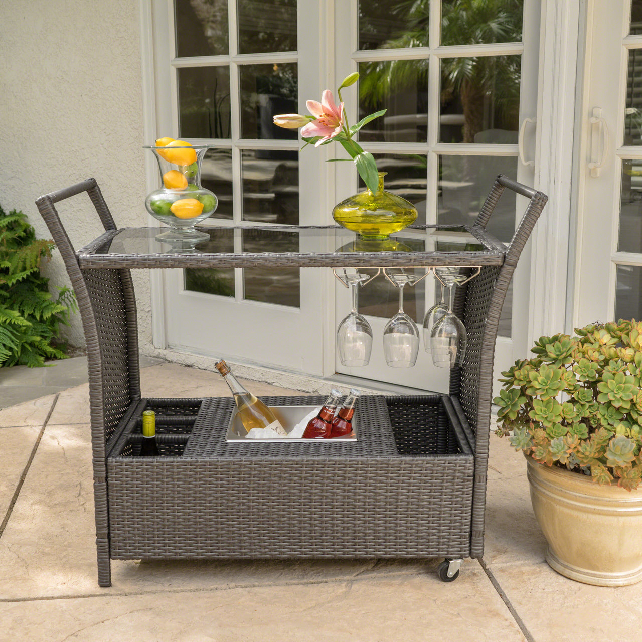 XURLEX 44" Bar Cart