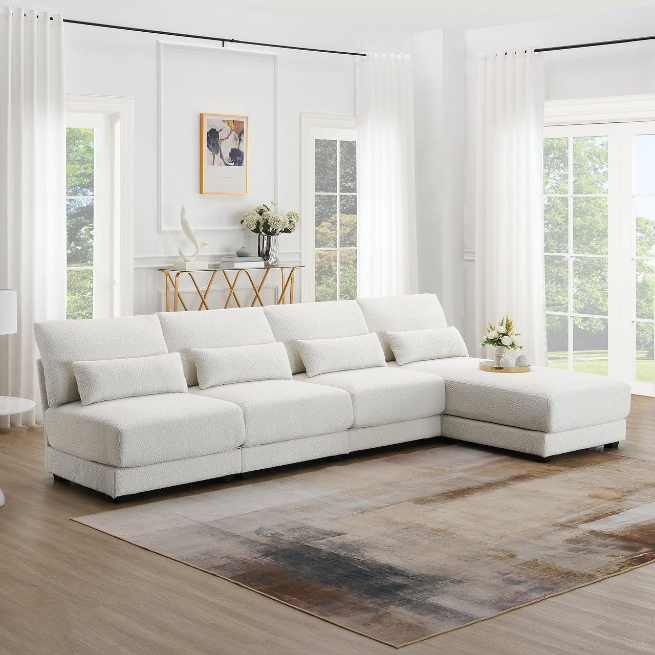 PAVEXA 120" Sectional Sofa