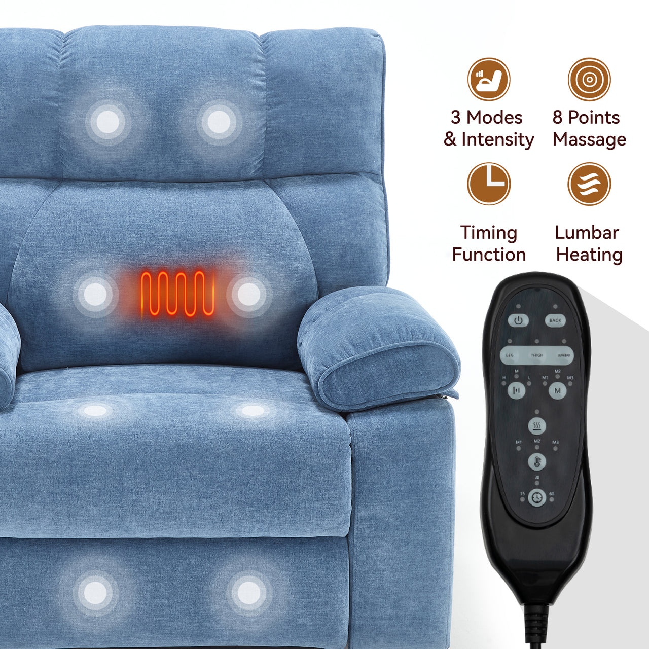 COZYLift 41" Recliner with Heat Massage - 0243