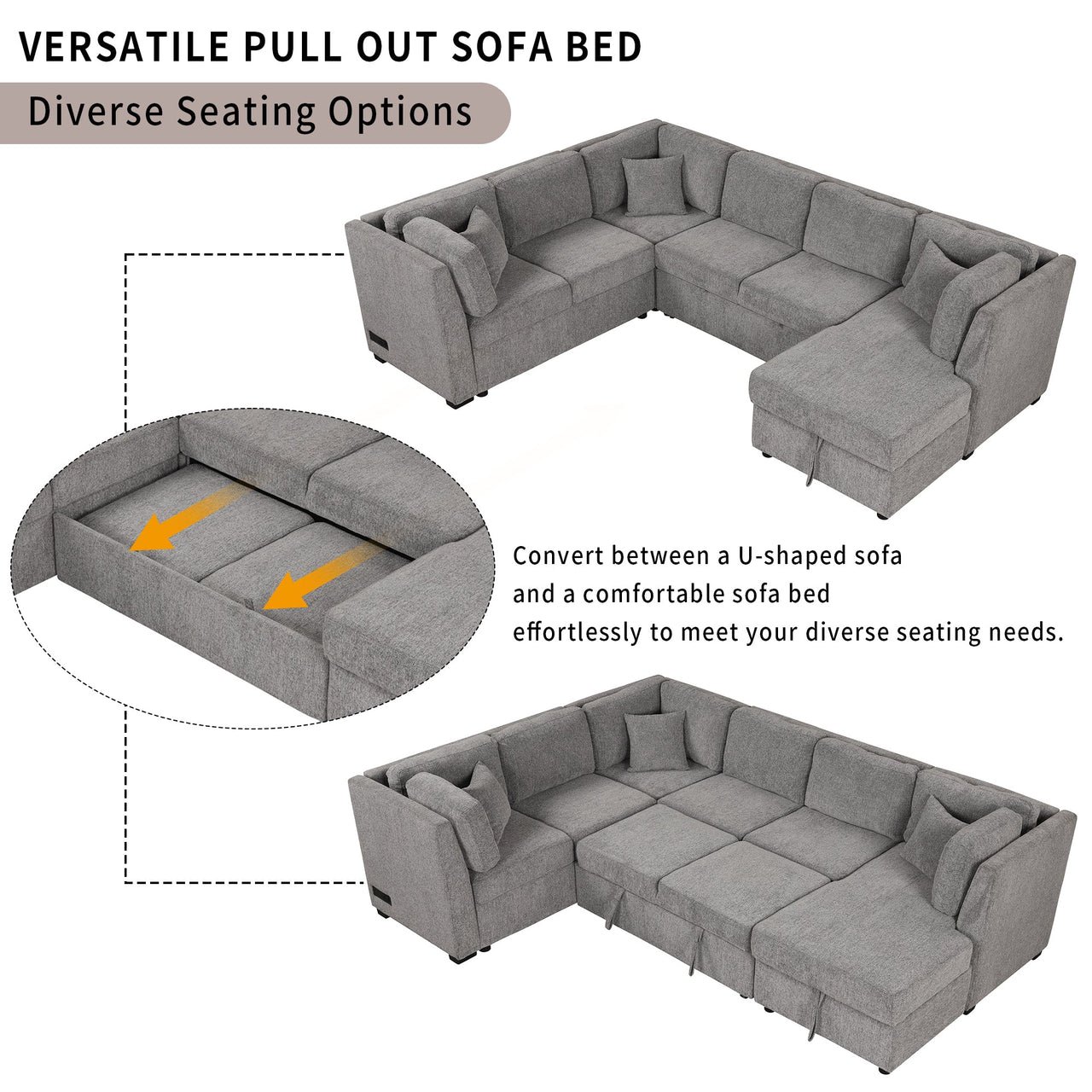 CAVOREX 109" Sectional Sofa