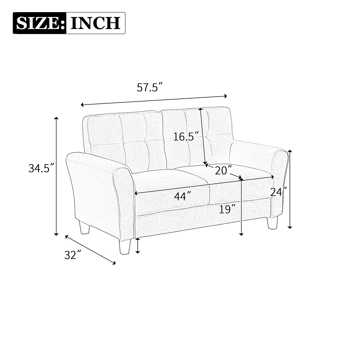 KIERAN 58" Loveseat