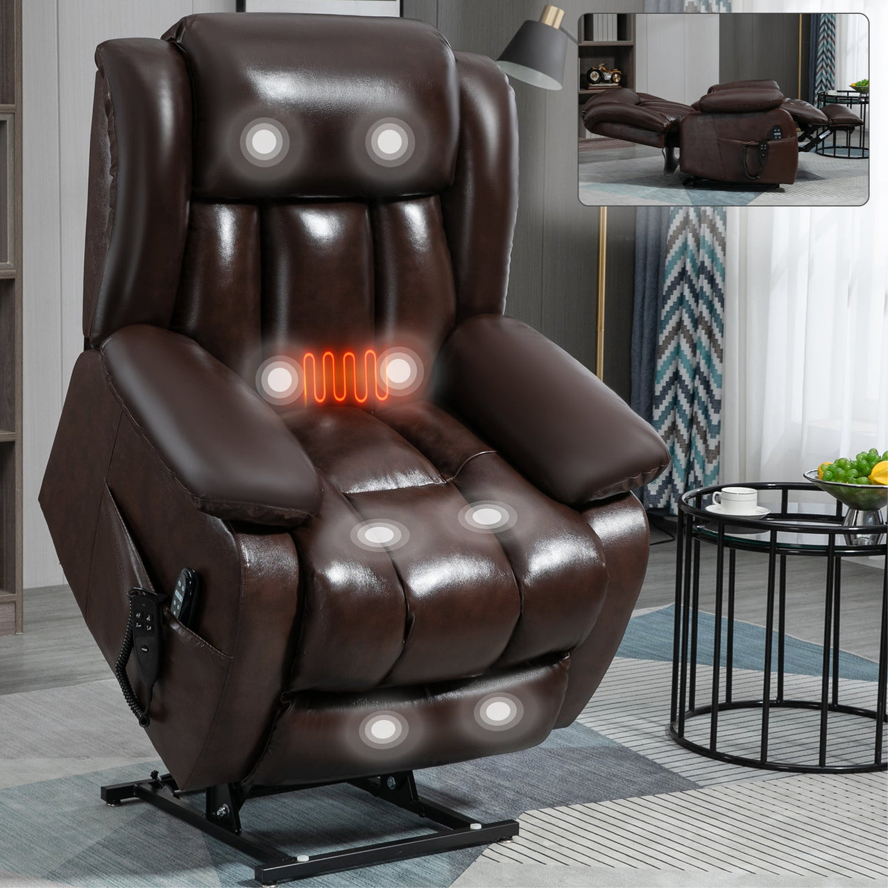 COZYLift 36" Recliner with Heat Massage - 5516