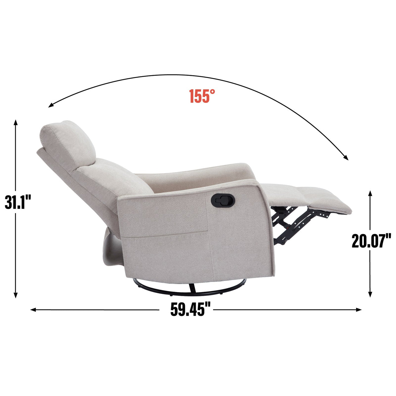 DRENVORIX 27" Recliner with Heat Massage