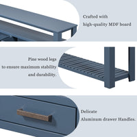 Thumbnail for U_STYLE Modern Console Table Sofa Table for Living Room with 4 Drawers and 2 Shelves