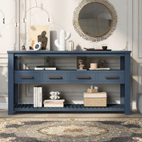 Thumbnail for U_STYLE Modern Console Table Sofa Table for Living Room with 4 Drawers and 2 Shelves