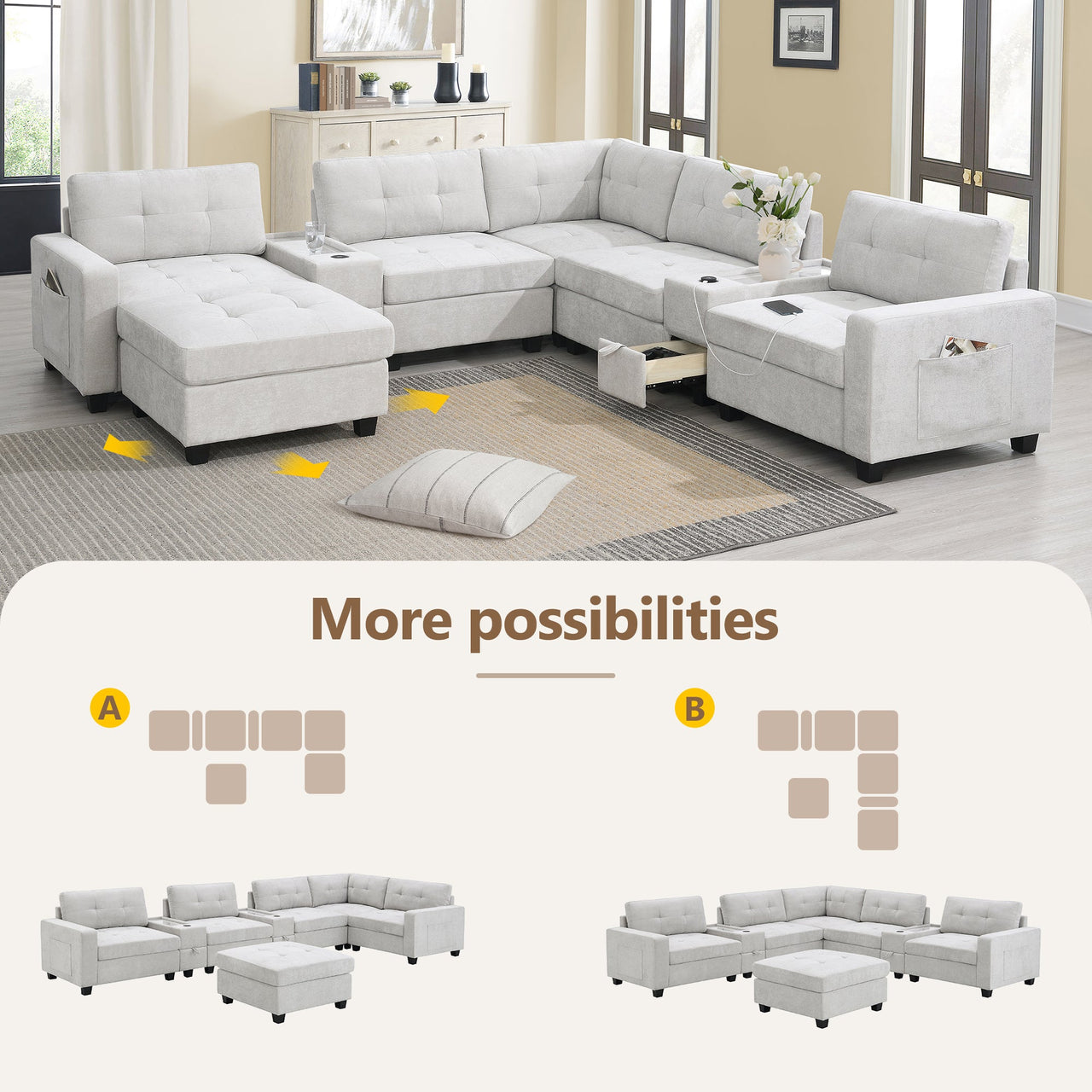 GLAVOR 104'' Sectional Sofa