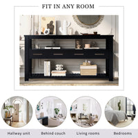 Thumbnail for U_STYLE Modern Console Table Sofa Table for Living Room with 4 Drawers and 2 Shelves