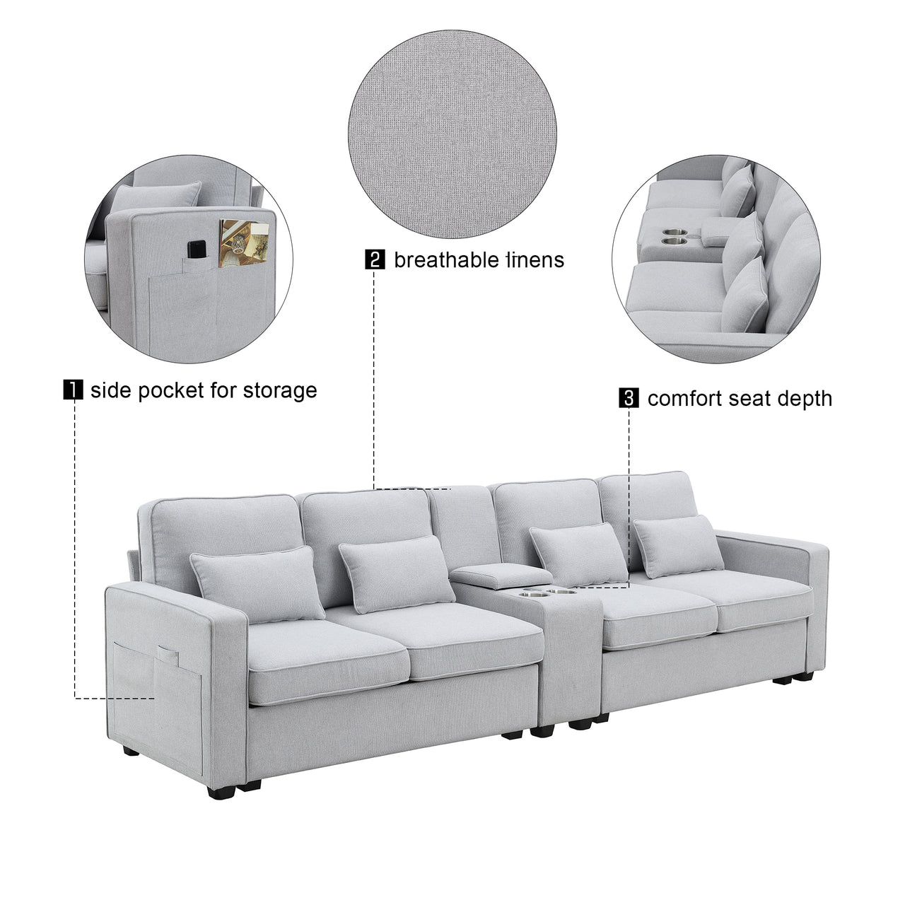 HAVLON 114" Sectional Sofa