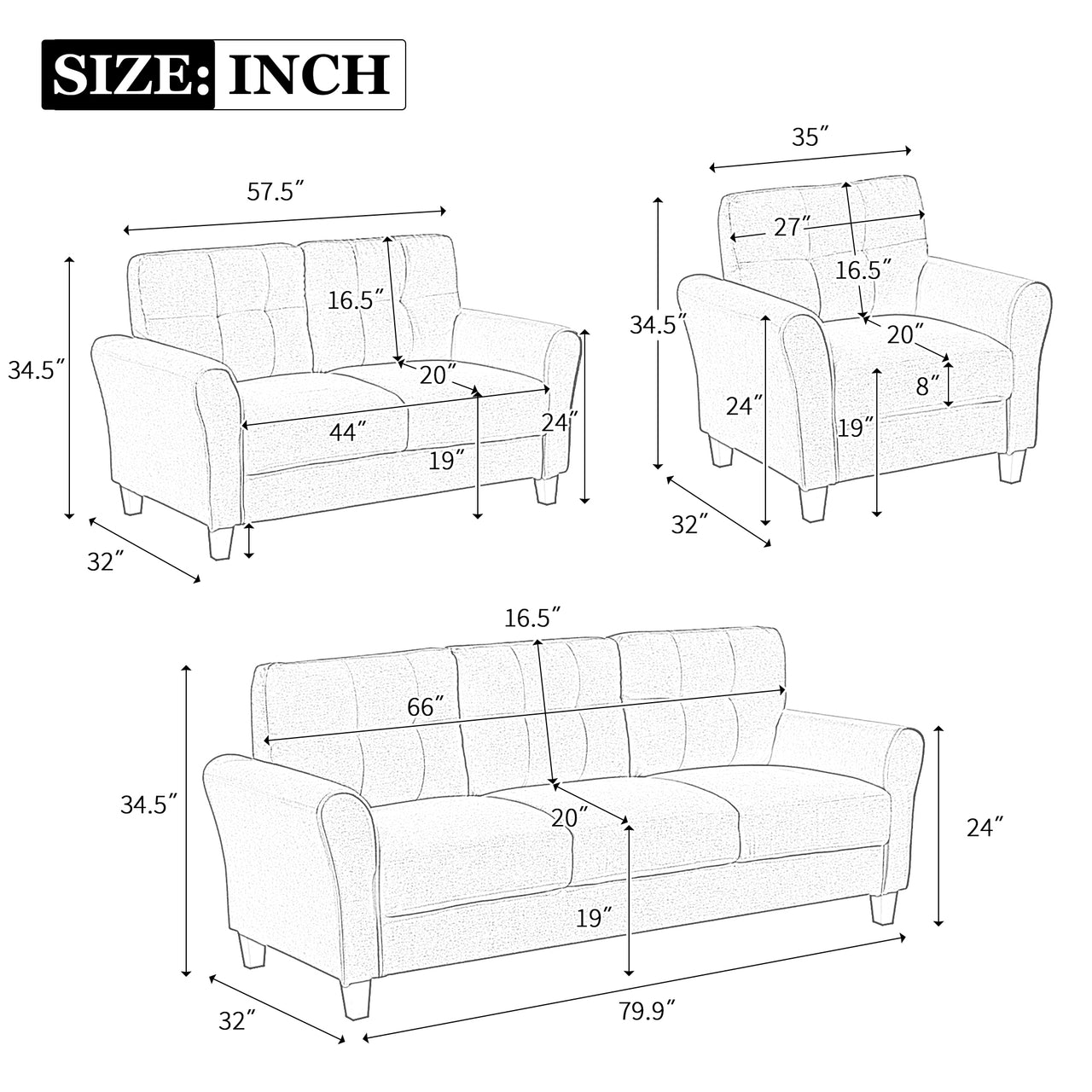 KIERAN Sofa 1+3 seater