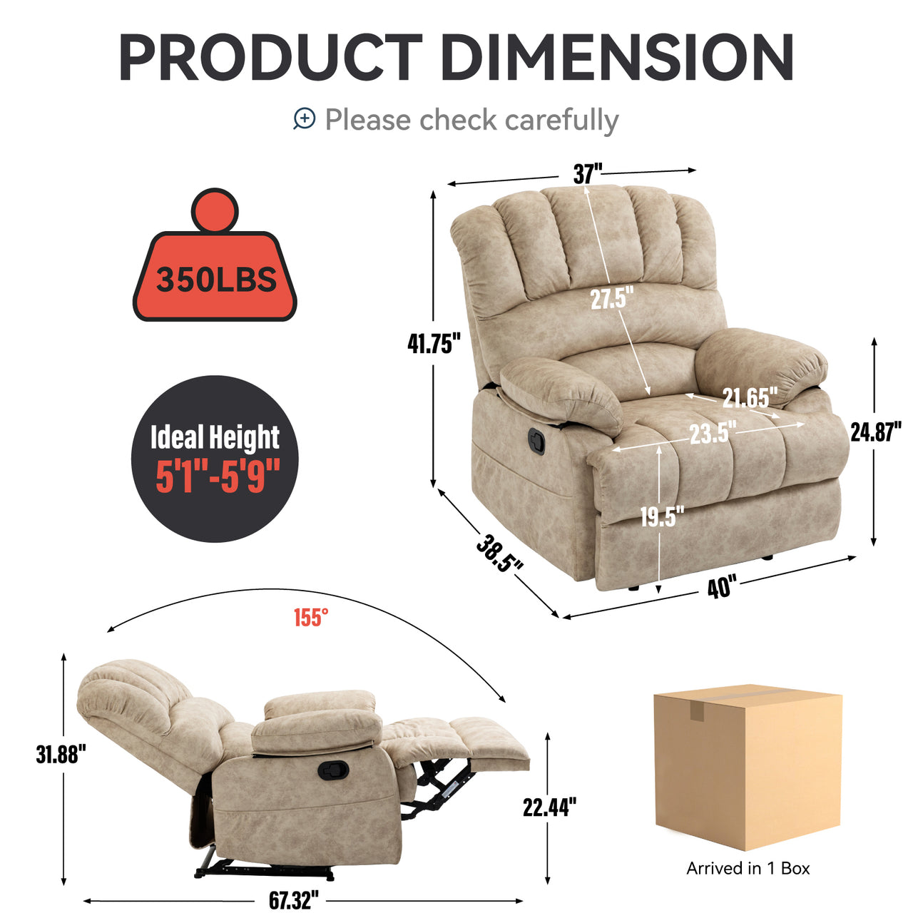 COZYLift 40" Manual Recliner - 0136