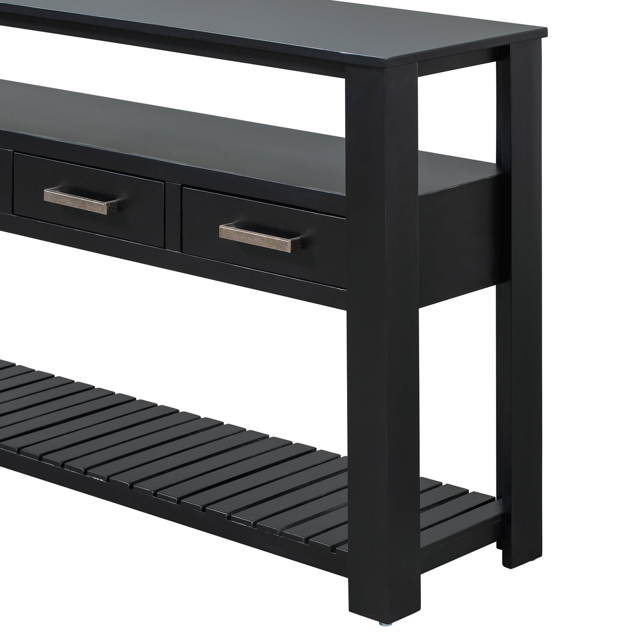 U_STYLE Modern Console Table Sofa Table for Living Room with 4 Drawers and 2 Shelves