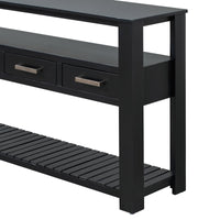 Thumbnail for U_STYLE Modern Console Table Sofa Table for Living Room with 4 Drawers and 2 Shelves