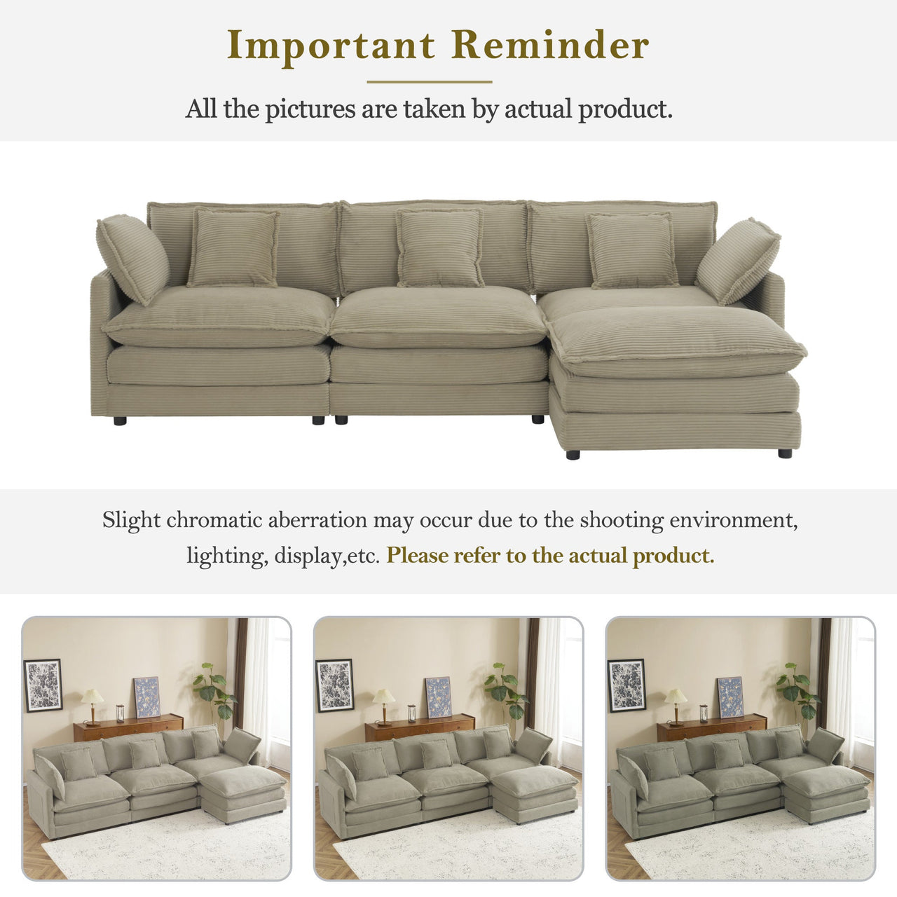 ZENVORIS 113" Sectional Sofa