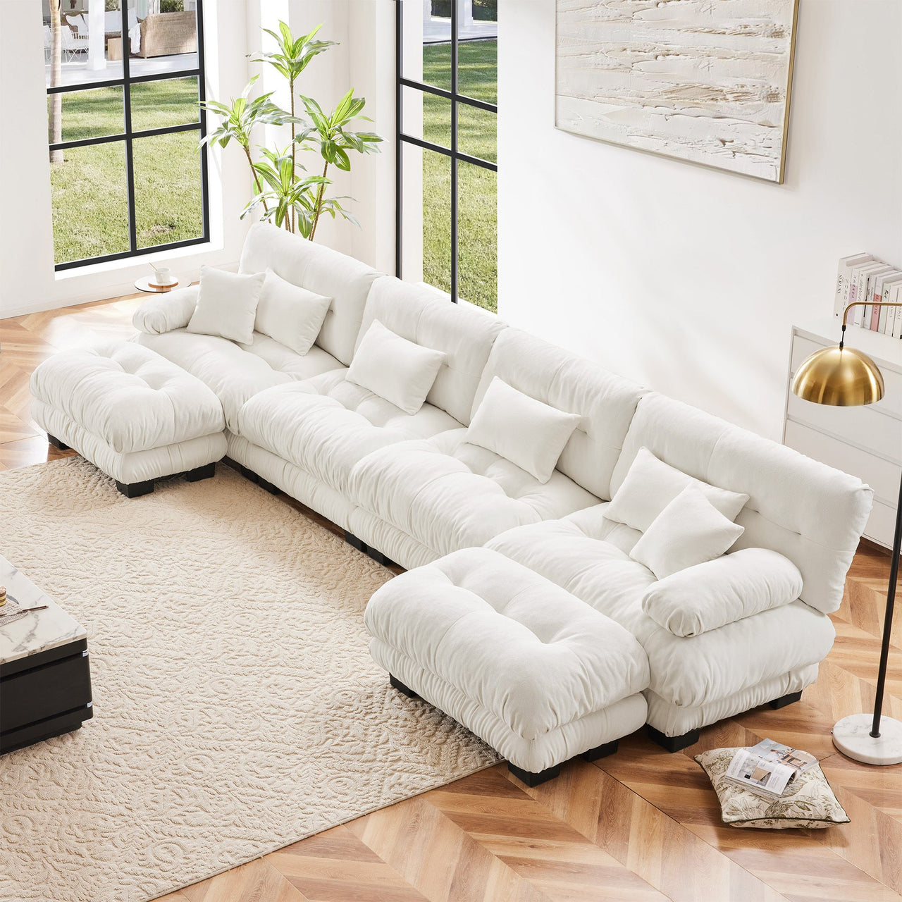 KIT 173" Sofa With 2 Ottomans