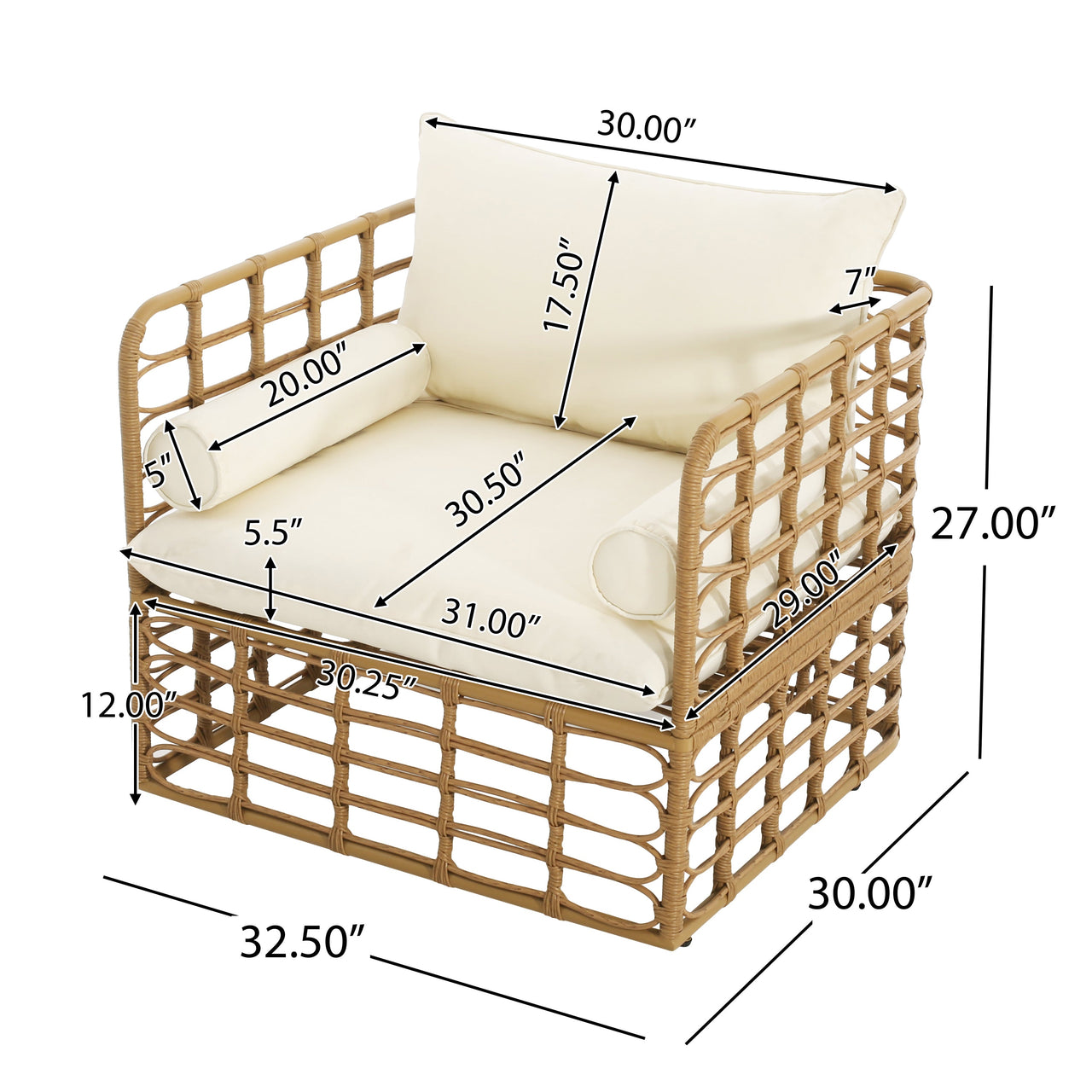 ZARVOX 32" Outdoor Chair