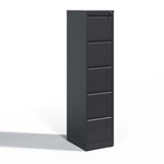 SteelCraft Pro 5 Drawer Metal Vertical File Cabinet with Lock, Black, Steel, 64.17 inches