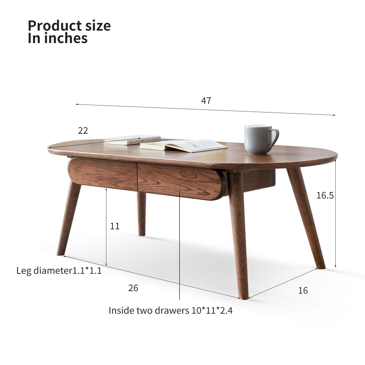 JENOVA 47" Coffee Table