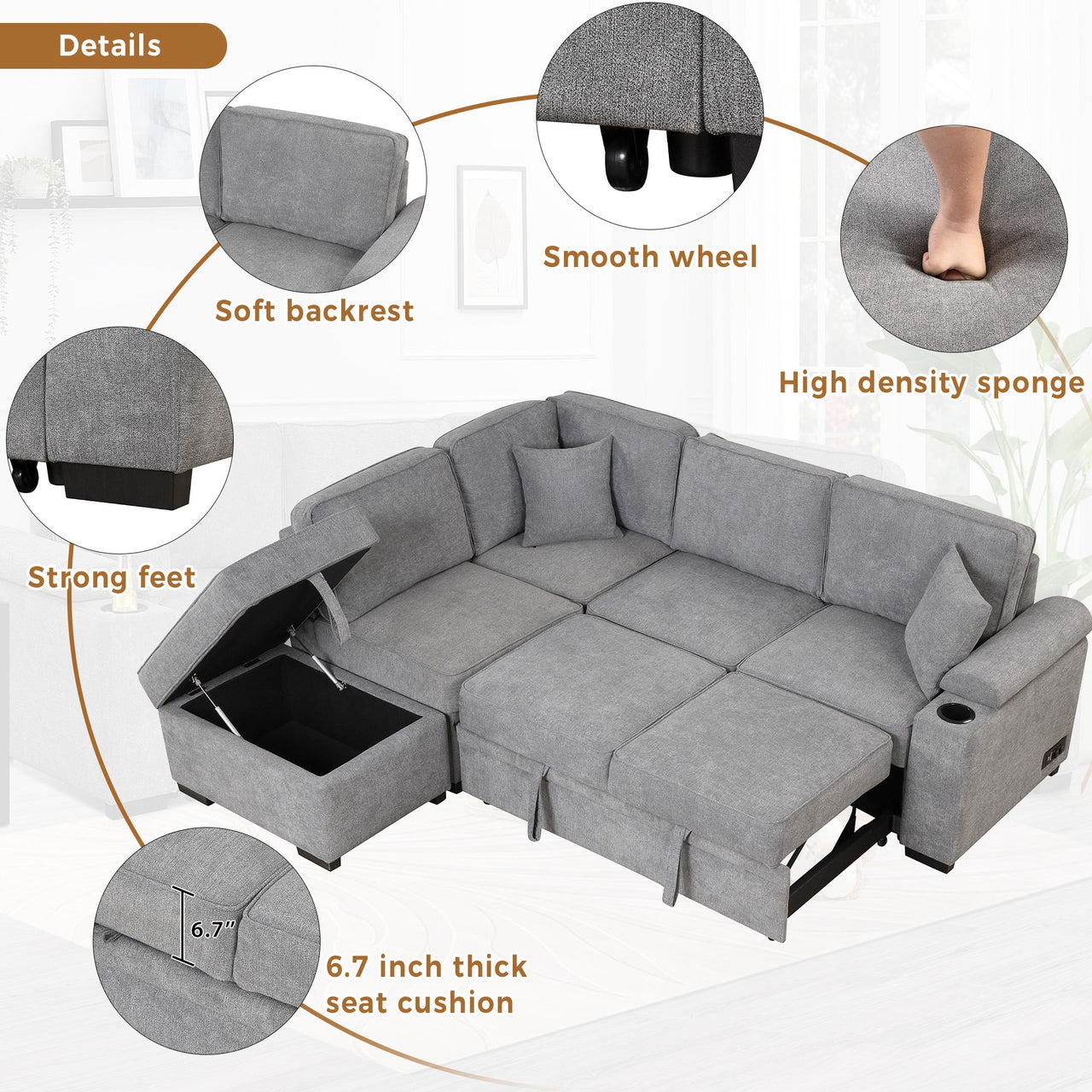 CYNTRA 85" Sectional Sofa